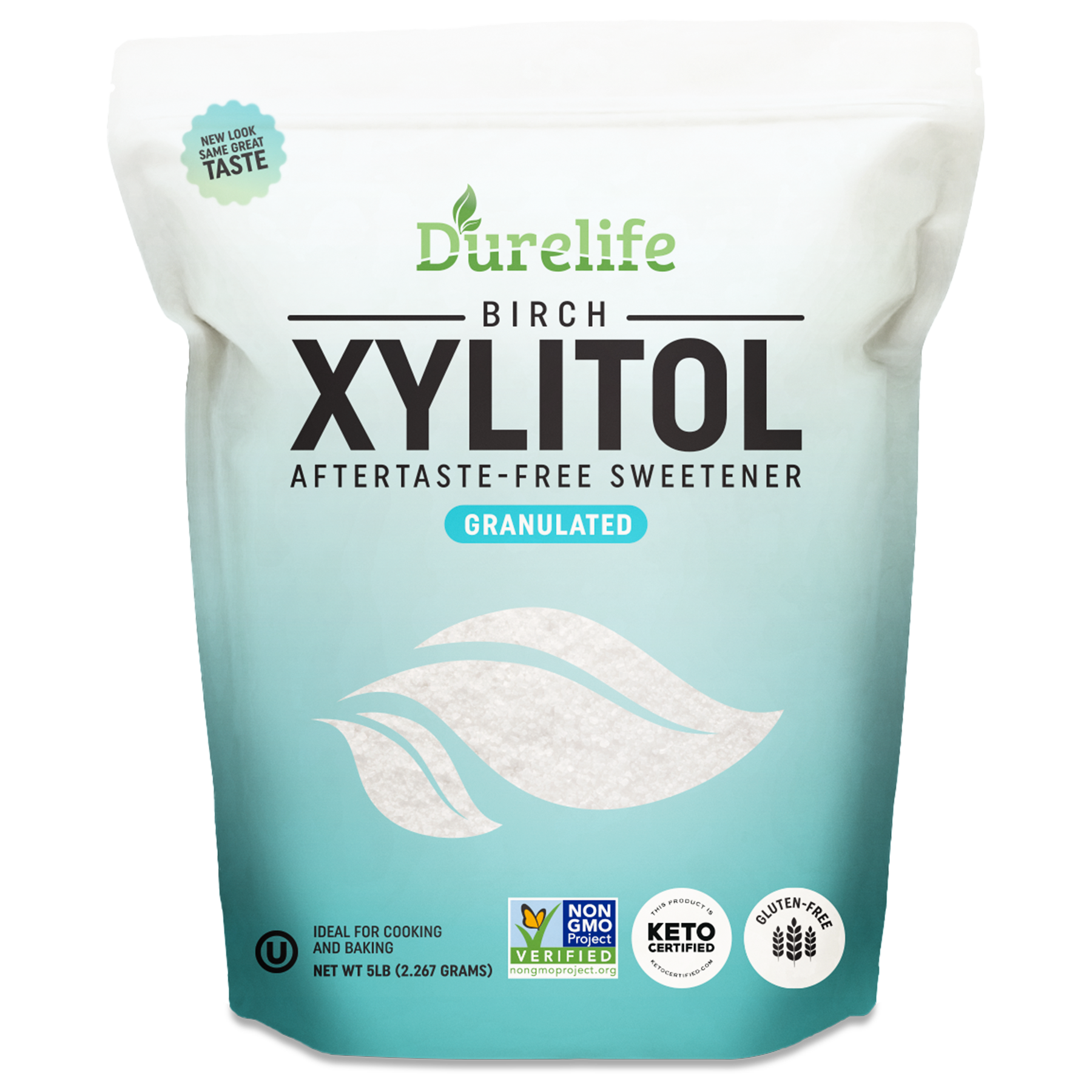 DureLife XYLITOL Sugar Substitute Made From 100% Pure Birch Xylitol NON GMO - Gluten Free - Kosher, Keto approve, Natural sugar alternative,