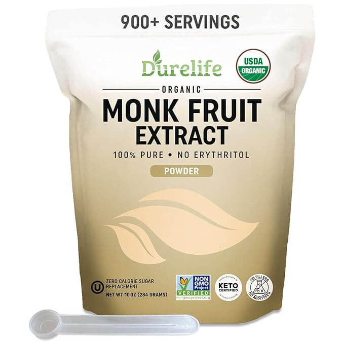 Durelife USDA Organic Certified Pure Monkfruit Extract Powder