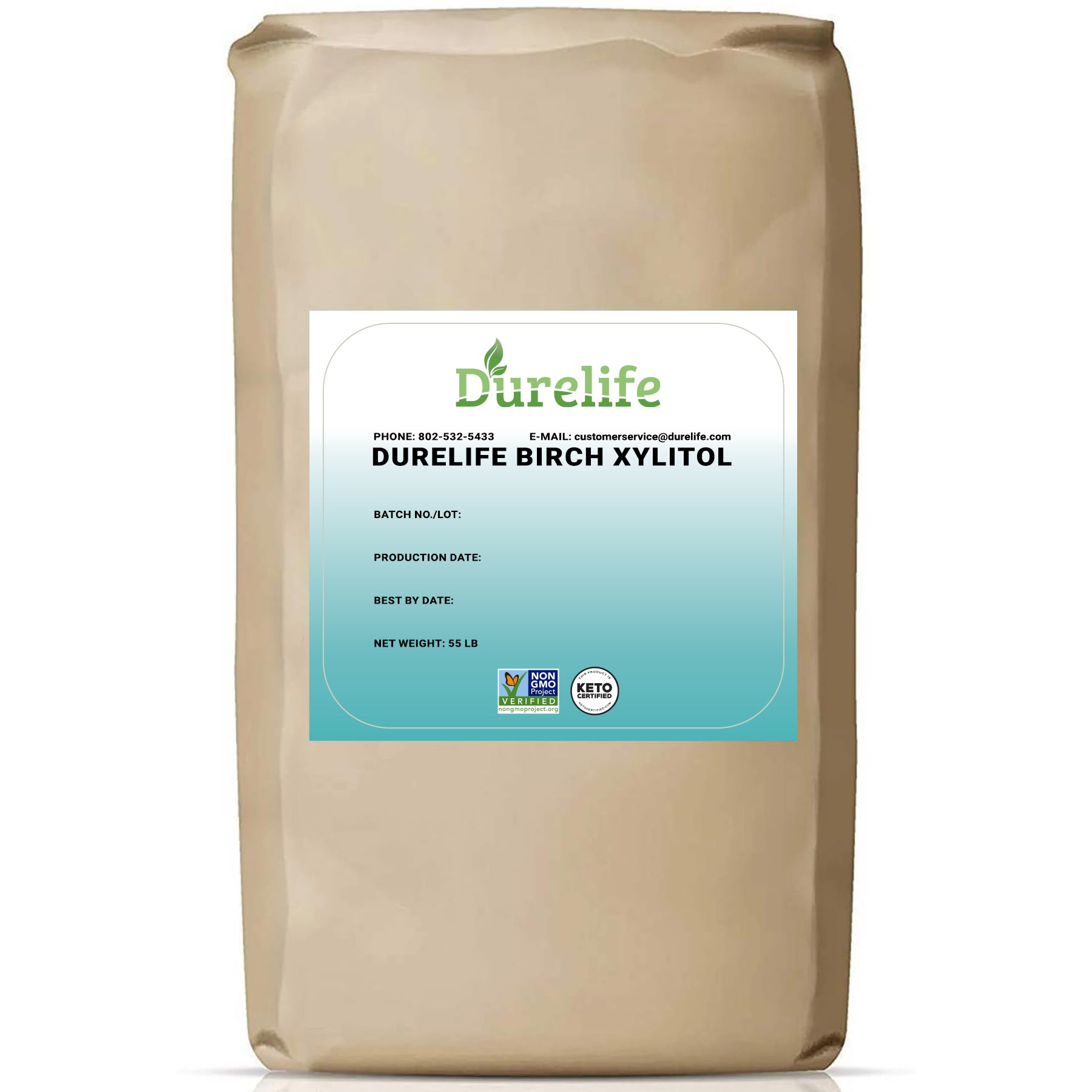DureLife XYLITOL Sugar Substitute Made From 100% Pure Birch Xylitol NON GMO - Gluten Free - Kosher, Keto approve, Natural sugar alternative,