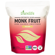 Load image into Gallery viewer, Durelife Golden Monk Fruit Sweetener, 1:1 Sugar Replacement, Keto Diet Friendly, Zero Calorie Sugar Substitute, Packaging May Vary
