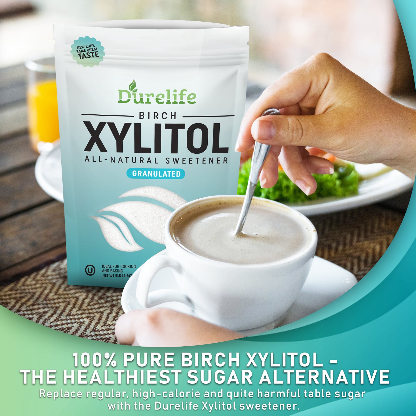 Xylitol Sweetener, 5lbs | Natural Birch Crystal Source – 1:1 Sugar  Substitute – Sweet Flavor with No Erythritol – Low Calorie & Glycemic  Impact –